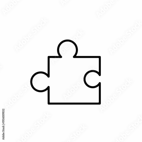 Simple outline of a puzzle piece for interface design use