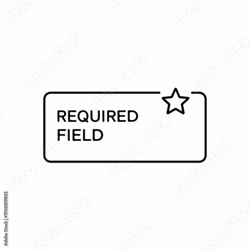 Required field icon with star symbol on simple background
