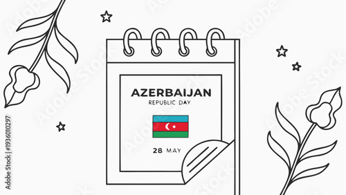 Azerbaijan republic day calendar highlighting may 28 calendar may 28 flag of azerbaijan