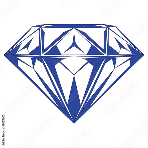 Blue Diamond Gemstone Illustration