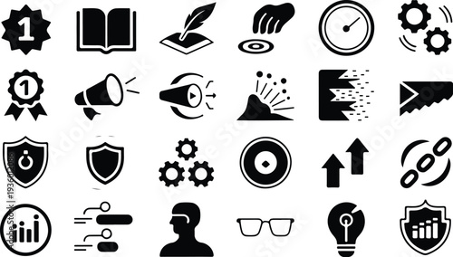 Set of 25 business icons vector