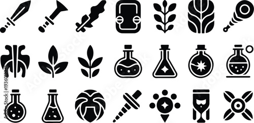 Set of 20 laboratory icons vector