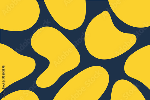 Wallpaper Mural Vibrant and energetic abstract pattern featuring yellow fluid shapes and blue background Torontodigital.ca