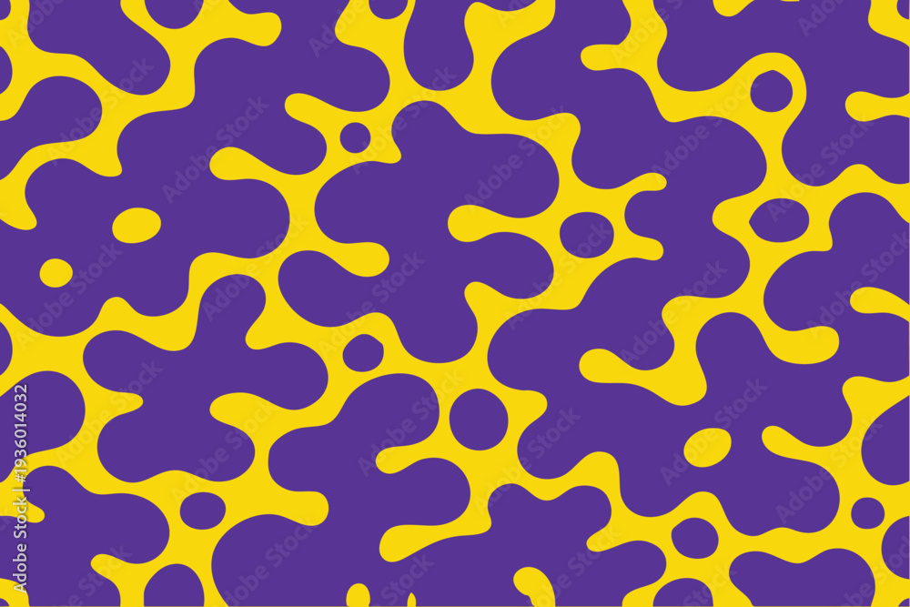 custom made wallpaper toronto digitalVibrant and Energetic Abstract Graphic Pattern Seamless Background with Purple and Yellow Shapes