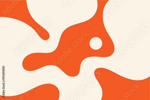 Wallpaper Mural Groovy Playful Retro Background with Abstract Orange and Cream Organic Shapes Pattern Torontodigital.ca