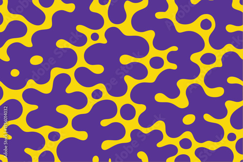 Wallpaper Mural Vibrant and Energetic Abstract Graphic Pattern Seamless Background with Purple and Yellow Shapes Torontodigital.ca