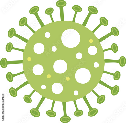 Wallpaper Mural Green Cautionary Minimalist Illustration of a Virus Particle for Health Awareness and Pandemic Conce Torontodigital.ca