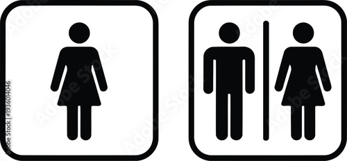 Symbols indicating gender-specific and gender-neutral restroom facilities Vector