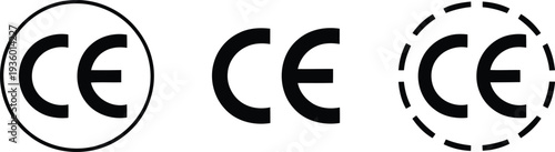 Variations of the ce marking logo for product compliance certification Vector