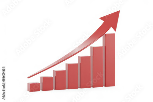 Red 3D bar graph with upward trend arrow chart Free Download Red 3D bar graph with upward trend arrow chart - GFXLoad