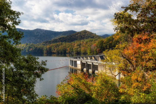 Autumn Colors at Santeetlah Dam in Smoky Mountains North Carolina