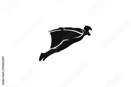 Soaring Silhouette: A silhouette of a wingsuit flyer gracefully gliding through the air, embodying the thrill of extreme sports and the pursuit of adrenaline-pumping experiences.