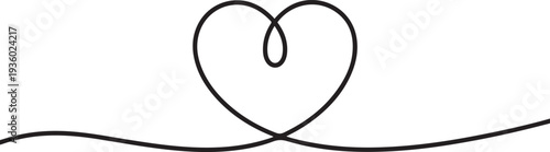 Heart hand drawn. Continuous line art of love symbol. Vector illustration. one line Icon drawing