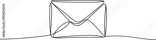 Envelope continuous one line drawing. Message, post, letter concept in simple linear style. Vector illustration. one line Icon drawing