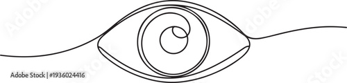 Eye continuous one line drawing. Human eye in simple linear style. Vector illustration. one line Icon drawing
