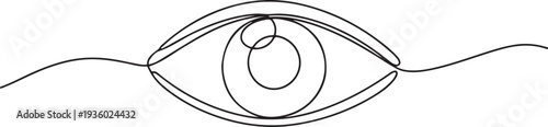 Eye continuous one line drawing. Human eye in simple linear style. Vector illustration. one line Icon drawing