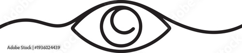 Eye continuous one line drawing. Human eye in simple linear style. Vector illustration. one line Icon drawing