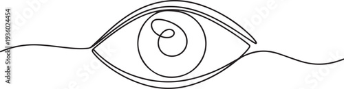 Eye continuous one line drawing. Human eye in simple linear style. Vector illustration. one line Icon drawing