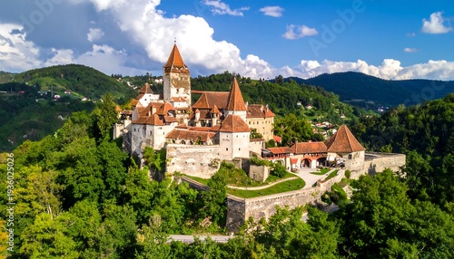 Majestic Castle Hochosterwitz Perched Atop a Verdant Hill in Austria.