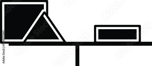 Geometric shapes on a table with a minimalist composition wqe (420) reference