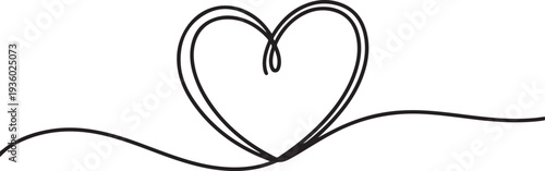 Heart line scribble style decoration element vector illustration. Hand drawn linear love heart design. one line Icon drawing