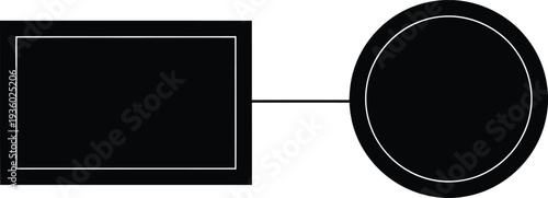 A rectangle shape connects to a circle shape with a line wqe 423