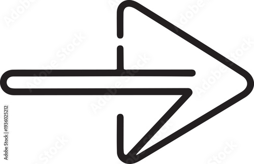 Arrow pointing right, line continuous drawing vector. One line Arrow pointing right, vector background. Arrow pointing right, icon. one line Icon drawing