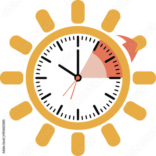 Alarm clock icon on a white background showing time and countdown concept