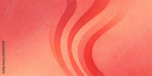 A vibrant red abstract wallpaper featuring artistic light waves and a spiral swirl pattern creates a colorful vector illustration backdrop with elegant curved lines