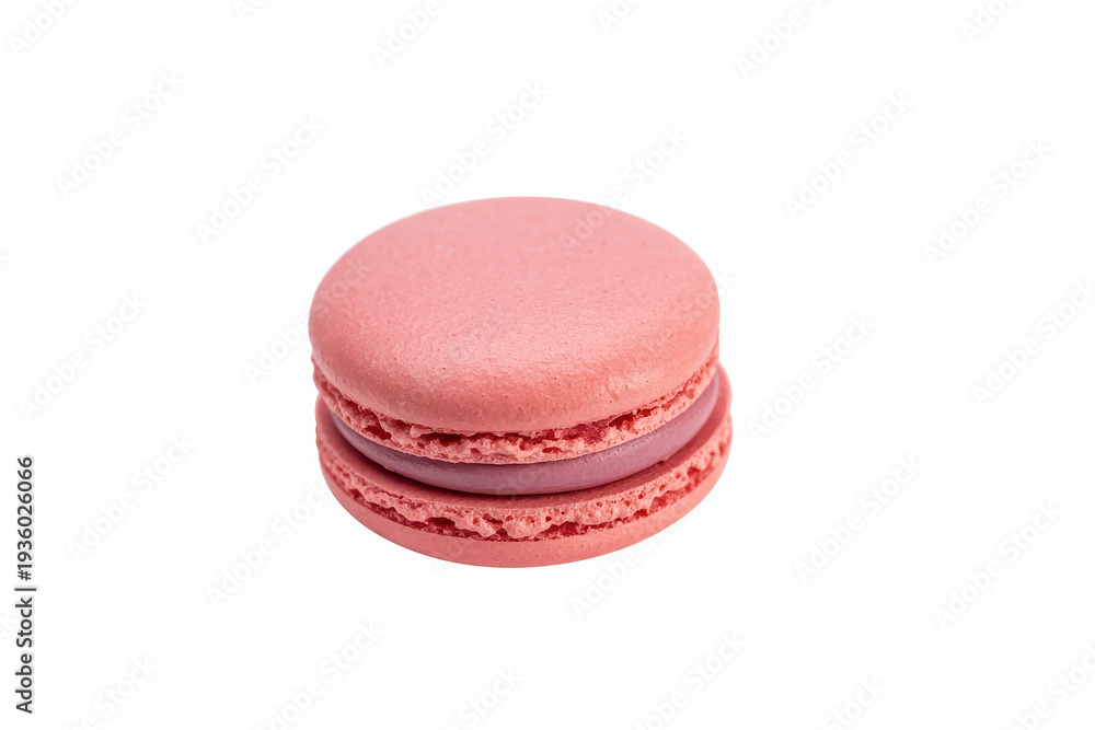 Fototapeta premium Pink Macaron with Purple Cream Filling