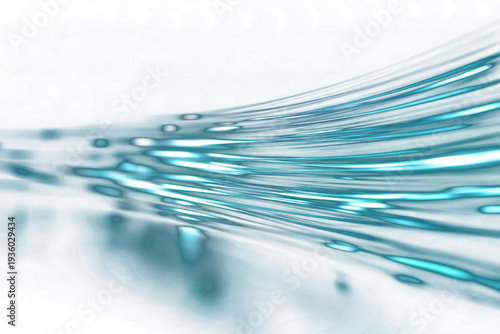 Flowing aqua blue light curves with soft blur effects for dynamic motion design on alpha