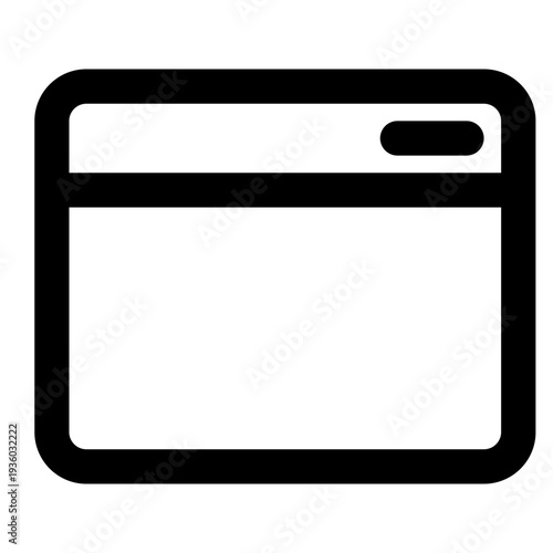 A clean, simple vector icon depicting a browser window or generic application interface for digital design projects.
