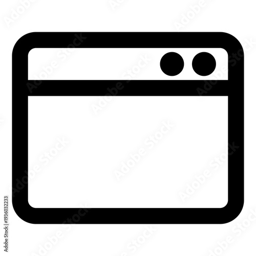 A sleek, modern browser window icon, ideal for illustrating web applications, digital interfaces, and online content.