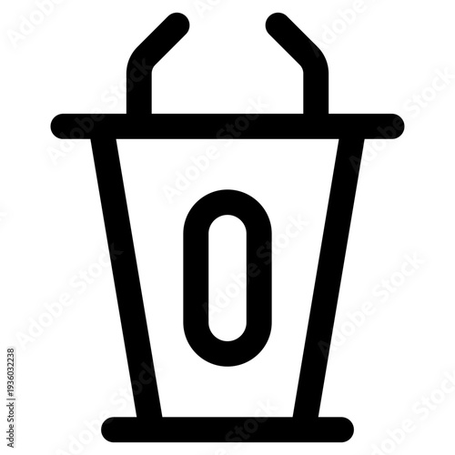 Clean and modern vector illustration of a speaker's lectern, ideal for communication and event design.