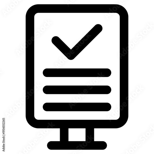 Vector illustration of a checklist displayed on a computer monitor, symbolizing task completion and success.