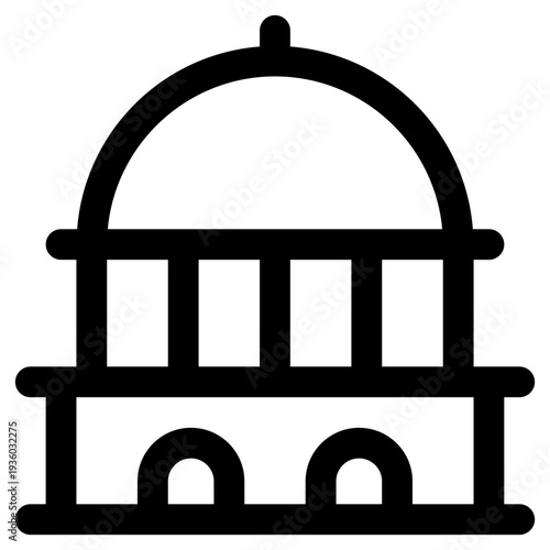 Vector illustration of a government building with a dome and columns, perfect for civic, legal, and political designs.