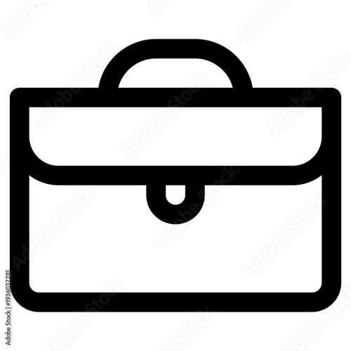 Vector outline icon of a classic business briefcase, perfect for corporate designs, professional presentations, and office-related graphics.