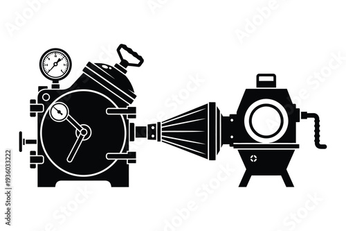 Vintage Diving Equipment Vector Illustration