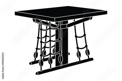 Nautical Table with Rope Netting