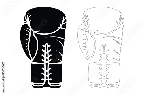 Boxing Gloves Silhouette Icon Vector