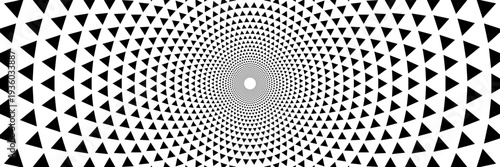 horizontal beautiful spin black triangle on white for background and design.