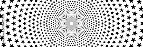 horizontal beautiful spin black star on white for background and design.