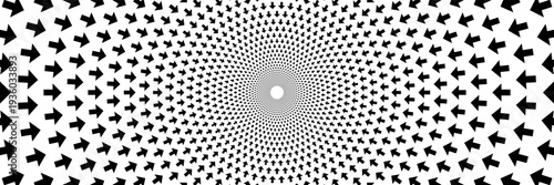 horizontal beautiful spin black arrow on white for background and design.