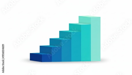 Free Download Minimalist geometric staircase illustration in blue gradient tones - GFXLoad