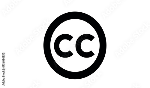 Black copyright symbol on a for use in various media and designs