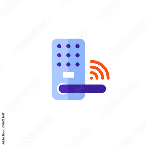 Smart door lock icon for keyless entry and digital access control system.