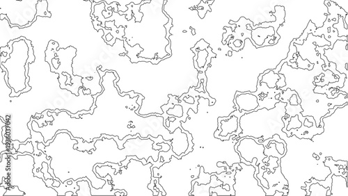 Obraz na plátně Abstract Fictional Line Map Outline Geography Background