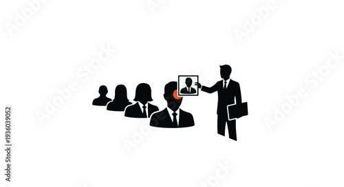 Businessman presenting to group of people in meeting, corporate audience, professional presentation, teamwork concept, office setting