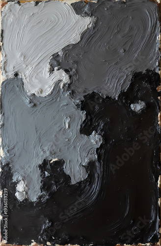 Ethereal Dance of Grey and Black Strokes on Canvas Captures Emotions Swirling in Abstract Harmony and Chaos, Inviting Deep Contemplation and Exploration Generative AI