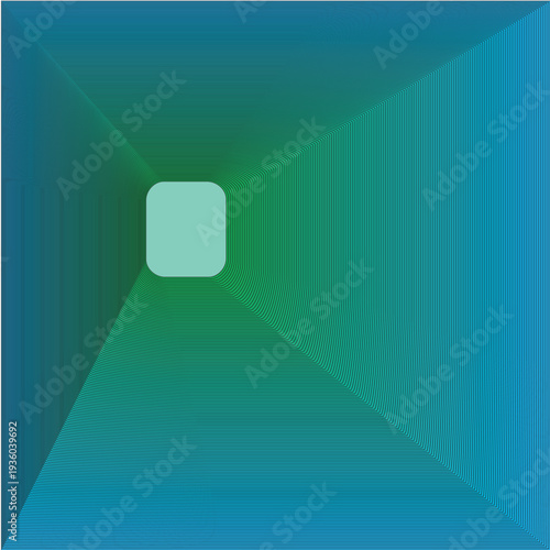 Abstract Blue and Green Geometric Line Tunnel Background